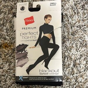 Hanes Premium Black Tights with ComfortFlex